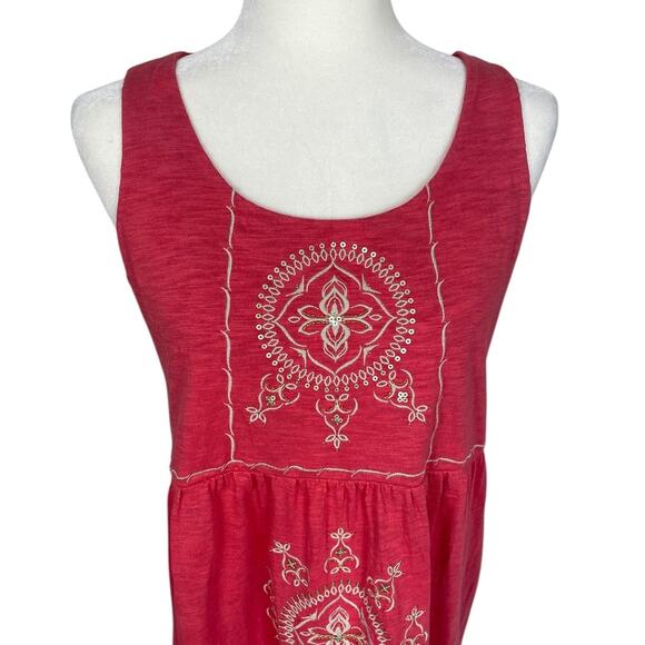 J.Jill Cotton Modal Embellished Tank Midi Dress Size Small Petite Boho Resort - Picture 3 of 15